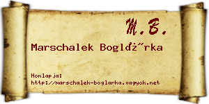 Marschalek Boglárka névjegykártya